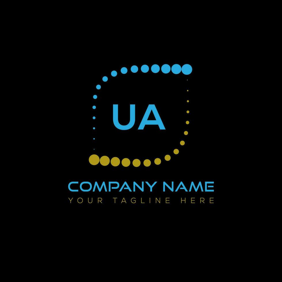 UA letter logo design on black background. UA creative initials letter logo concept. UA unique design. vector