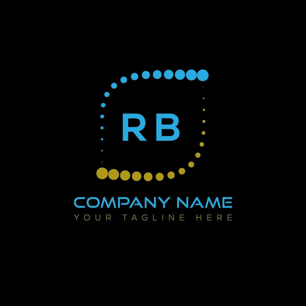 RB letter logo design on black background. RB creative initials letter logo concept. RB unique design. vector