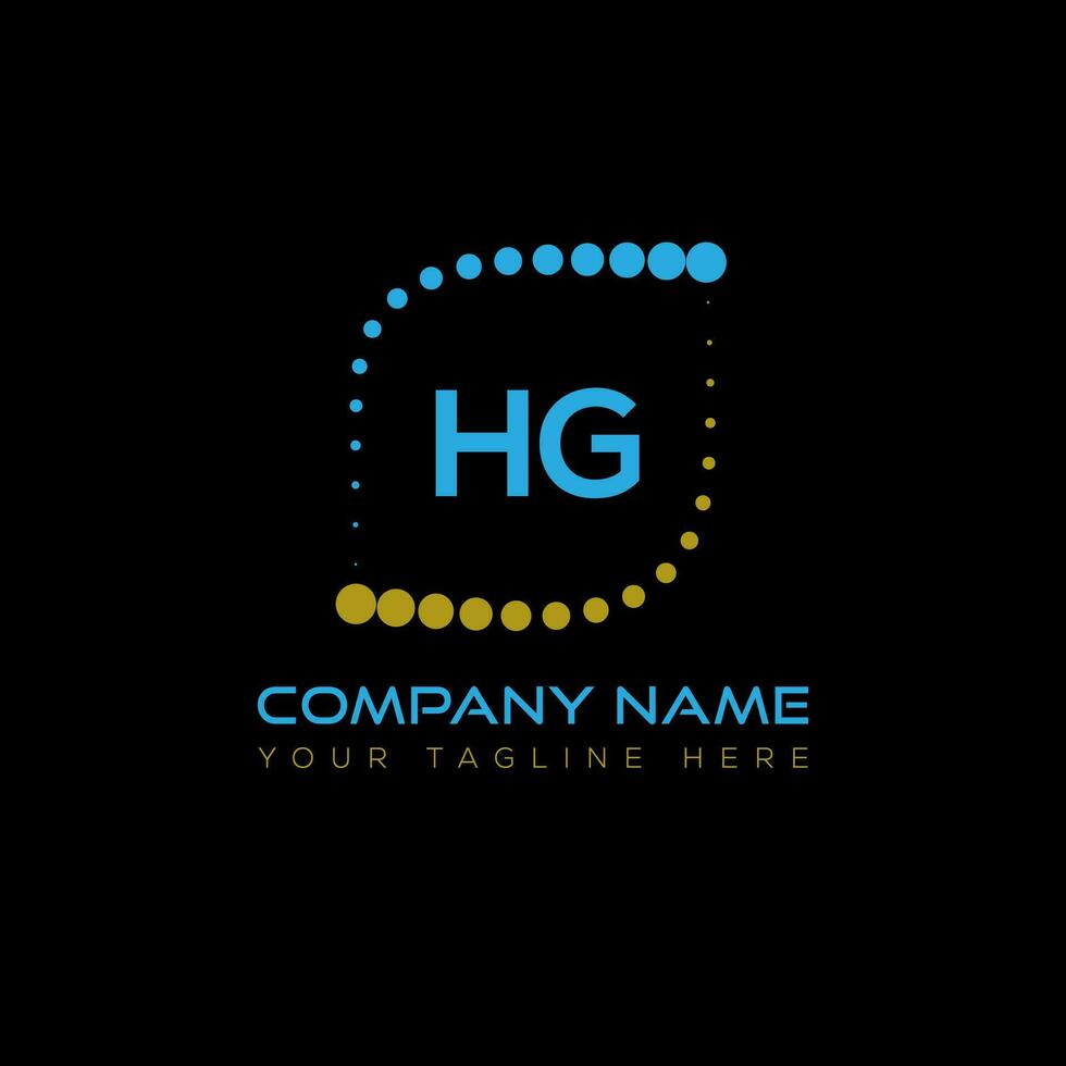HG letter logo design on black background. HG creative initials letter logo concept. HG unique design. vector