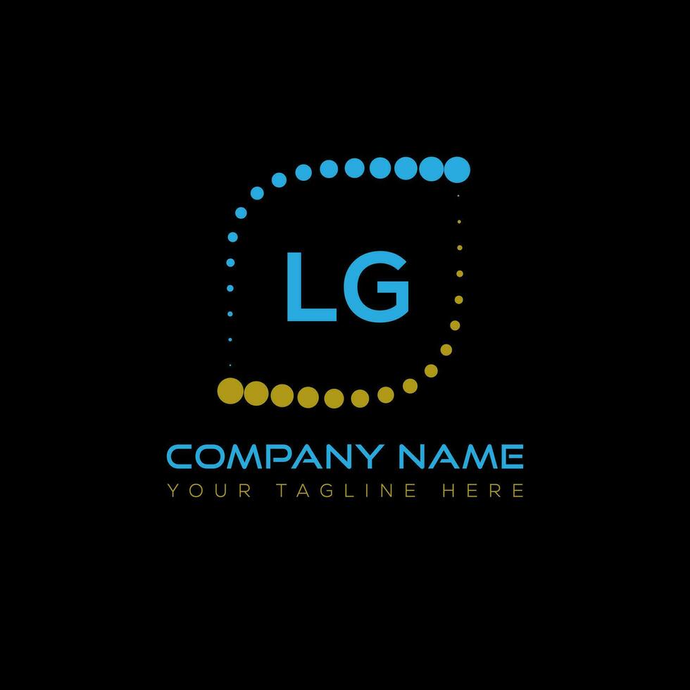 LG letter logo design on black background. LG creative initials letter logo concept. LG unique design. vector