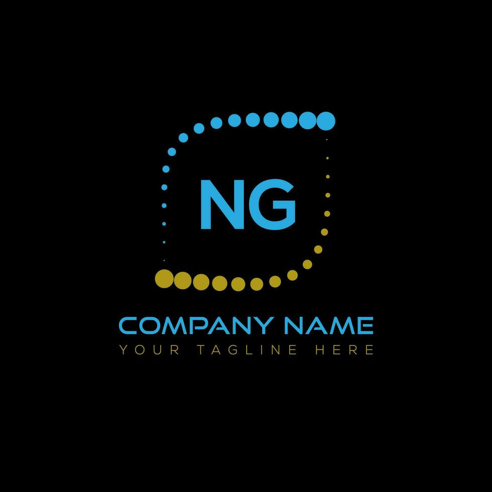 NG letter logo design on black background. NG creative initials letter logo concept. NG unique design. vector