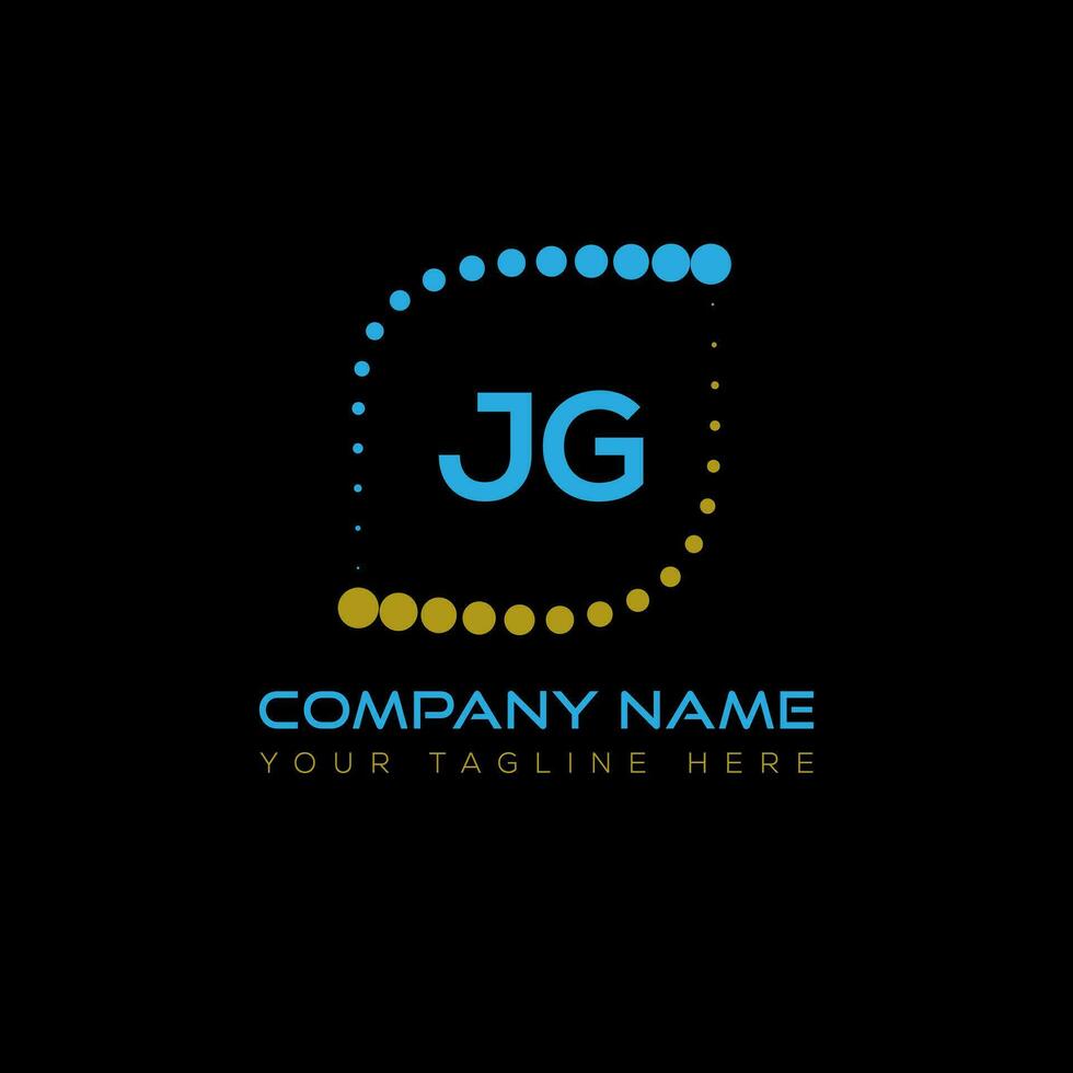 JG letter logo design on black background. JG creative initials letter logo concept. JG unique design. vector