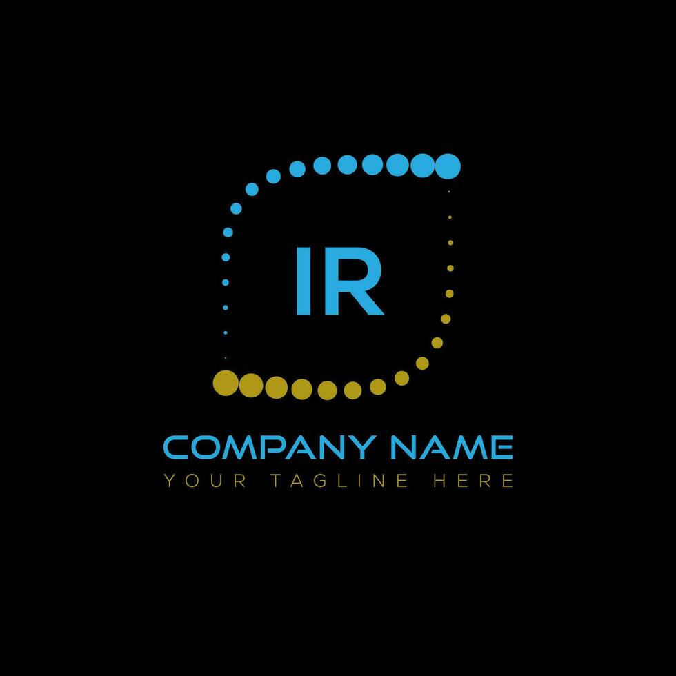IR letter logo design on black background. IR creative initials letter logo concept. IR unique design. vector