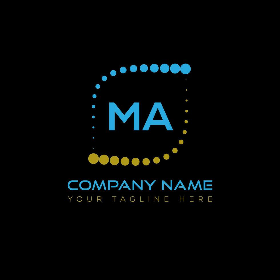 MA letter logo design on black background. MA creative initials letter logo concept. MA unique design. vector