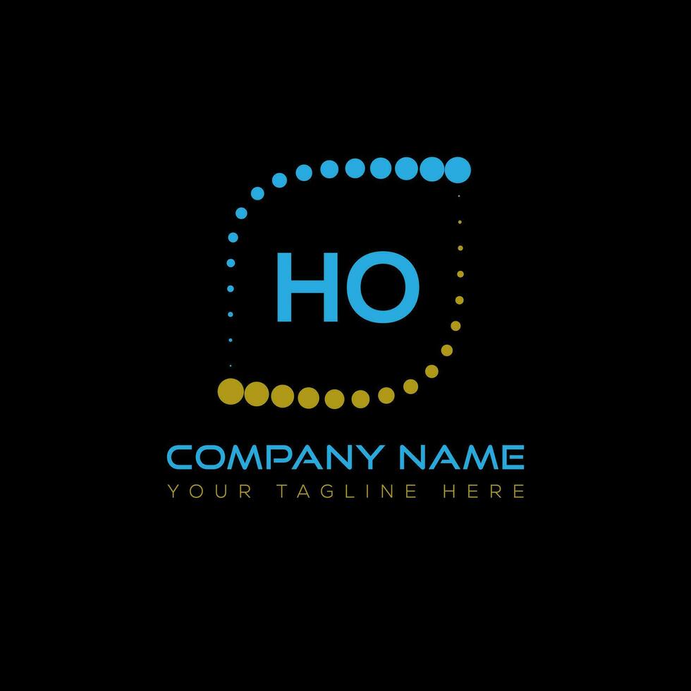 HO letter logo design on black background. HO creative initials letter logo concept. HO unique design. vector