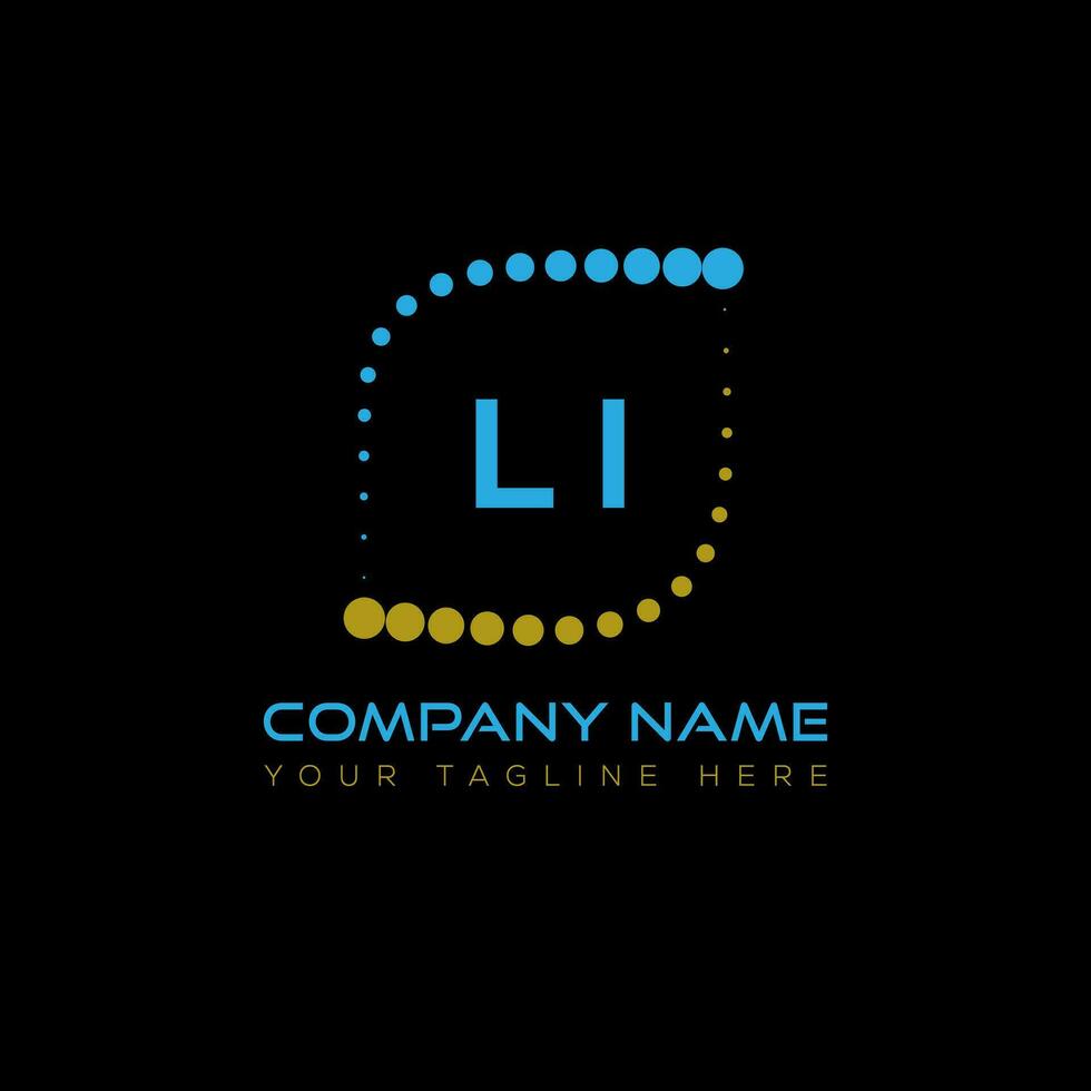 LI letter logo design on black background. LI creative initials letter logo concept. LI unique design. vector