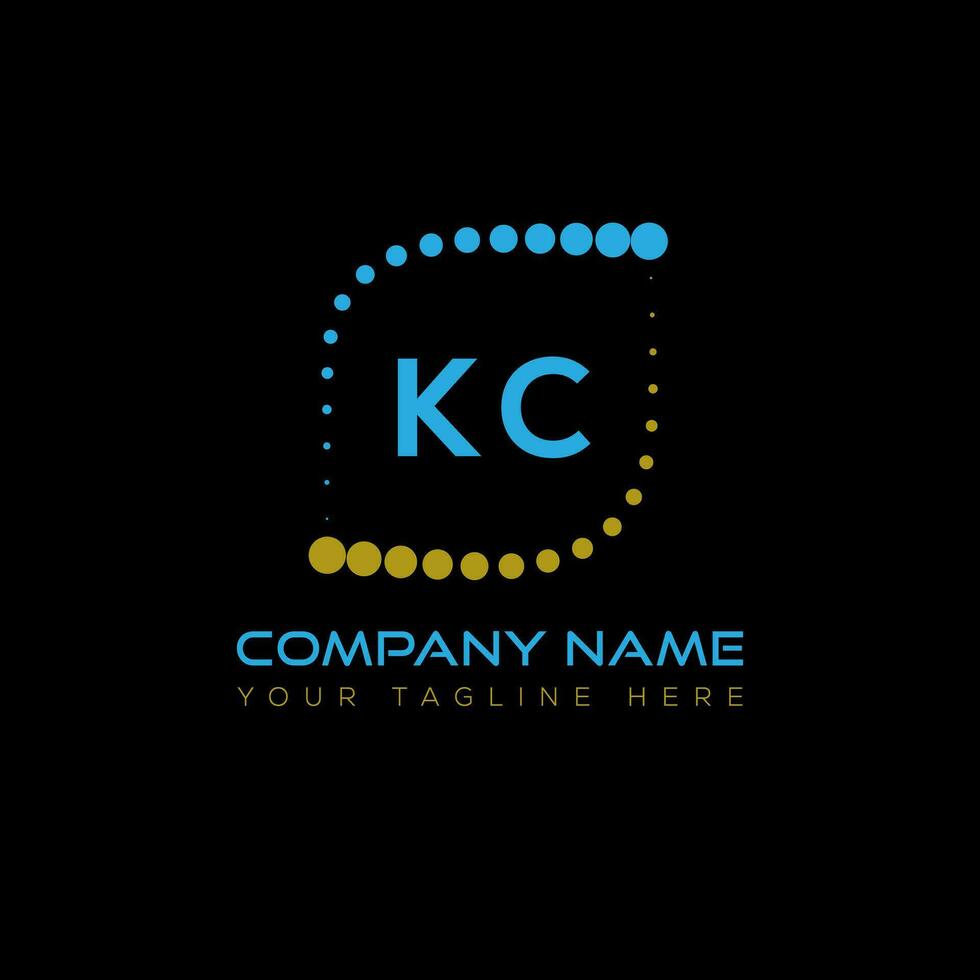 KC letter logo design on black background. KC creative initials letter logo concept. KC unique design. vector