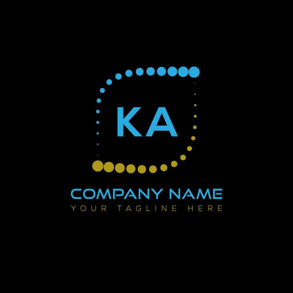 KA letter logo design on black background. KA creative initials letter logo concept. KA unique design. vector