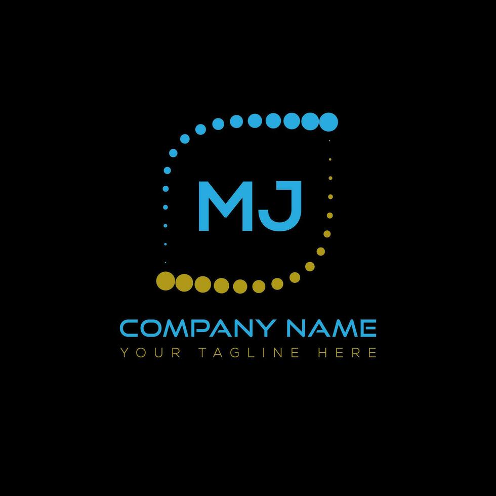MJ letter logo design on black background. MJ creative initials letter logo concept. MJ unique design. vector