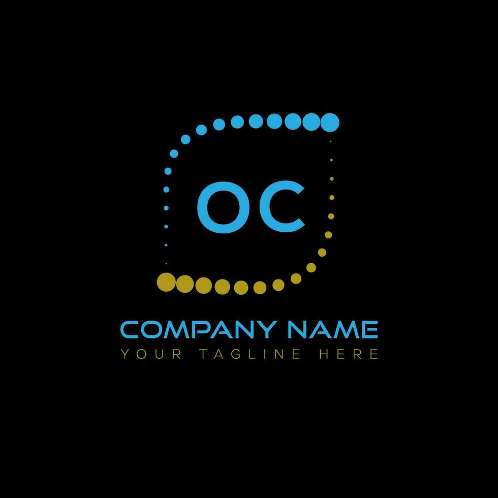 OC letter logo design on black background. OC creative initials letter logo concept. OC unique design. vector