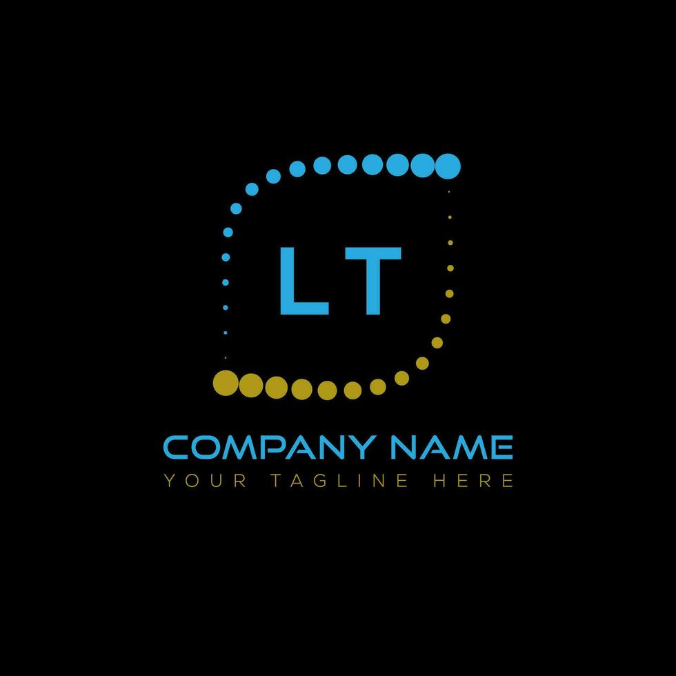 LT letter logo design on black background. LT creative initials letter logo concept. LT unique design. vector