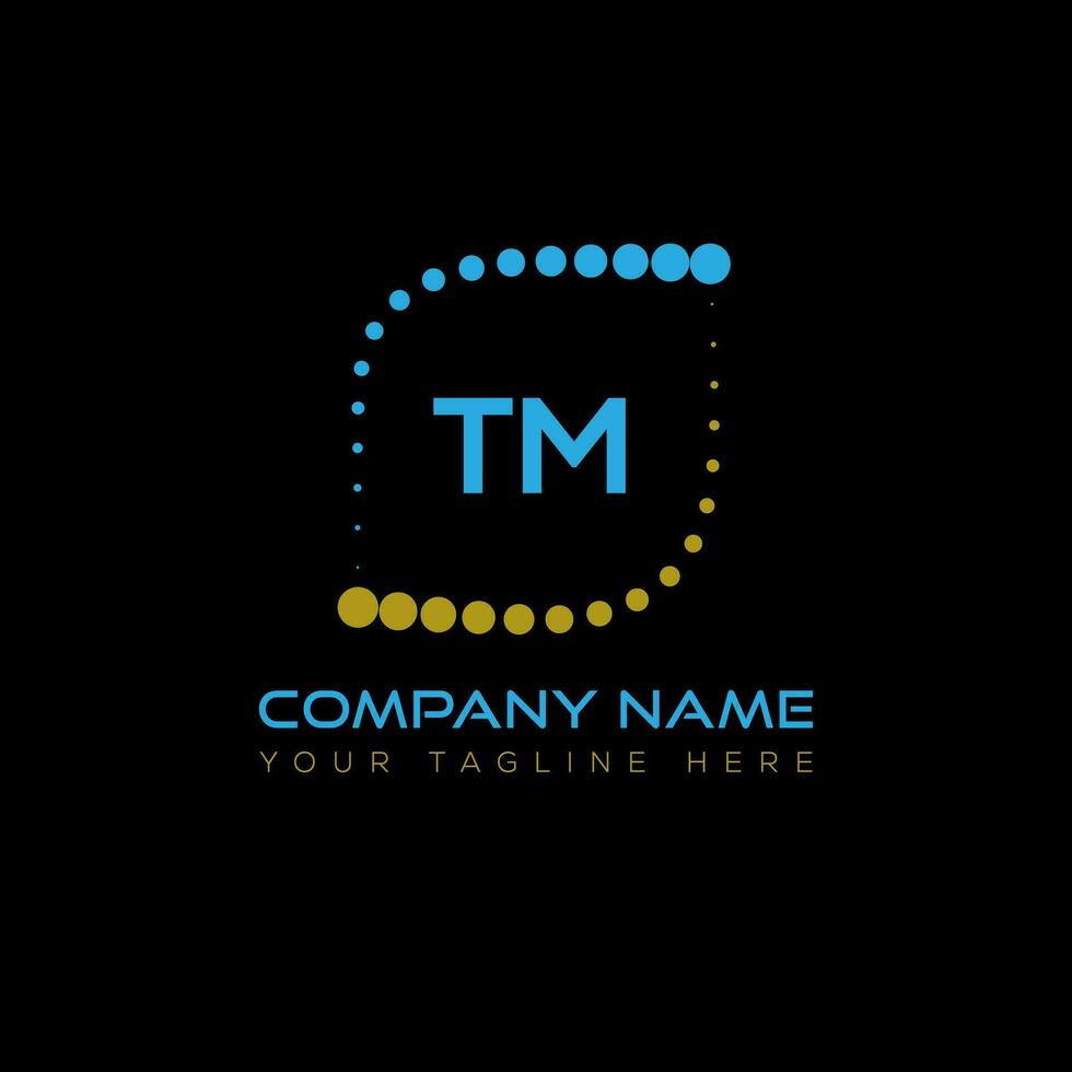 TM letter logo design on black background. TM creative initials letter logo concept. TM unique design. vector