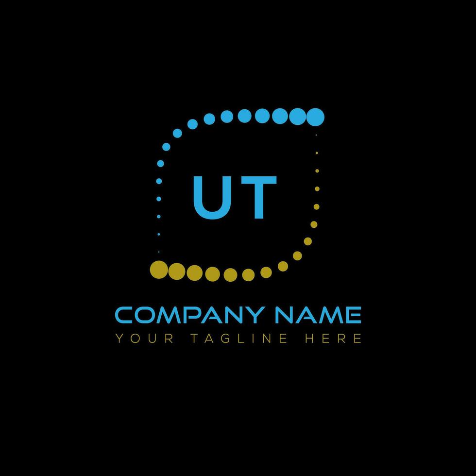 UT letter logo design on black background. UT creative initials letter logo concept. UT unique design. vector