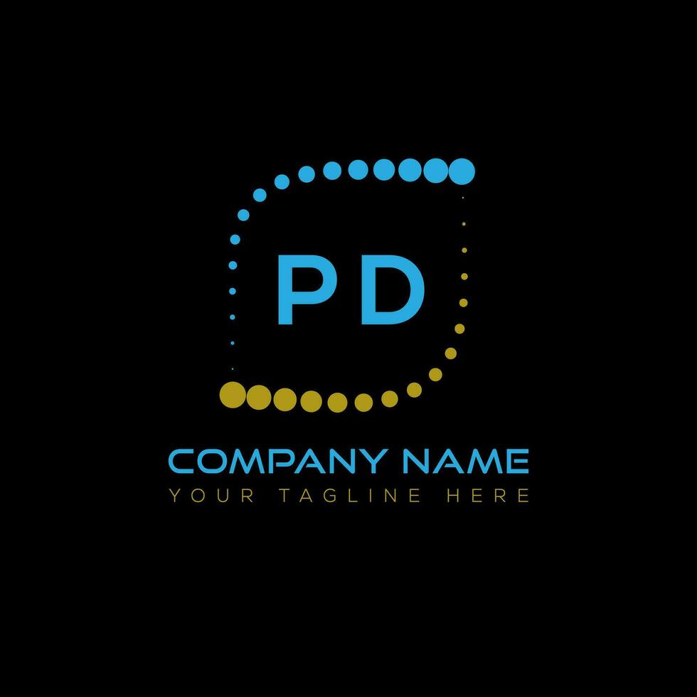 PD letter logo design on black background. PD creative initials letter logo concept. PD unique design. vector