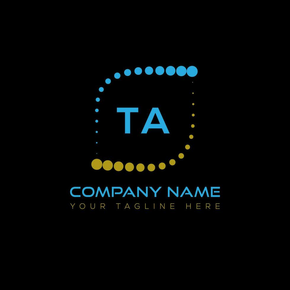 TA letter logo design on black background. TA creative initials letter logo concept. TA unique design. vector