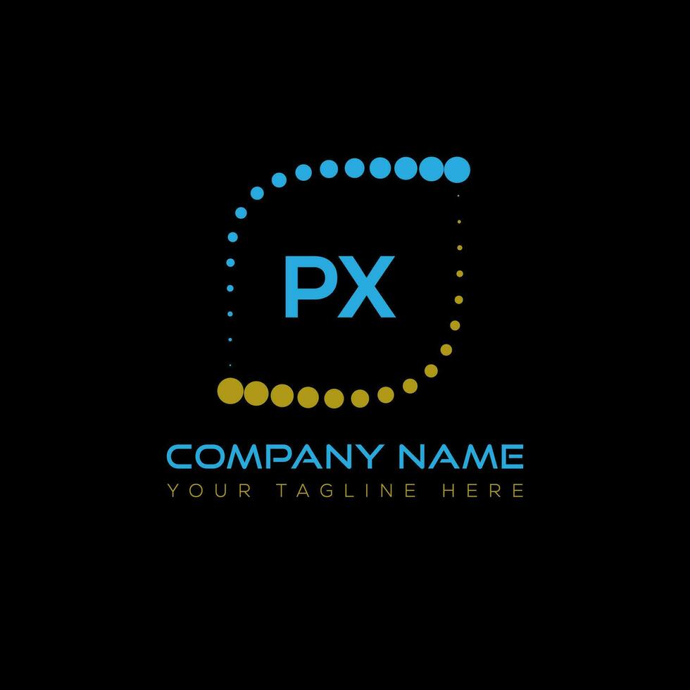 PX letter logo design on black background. PX creative initials letter logo concept. PX unique design. vector