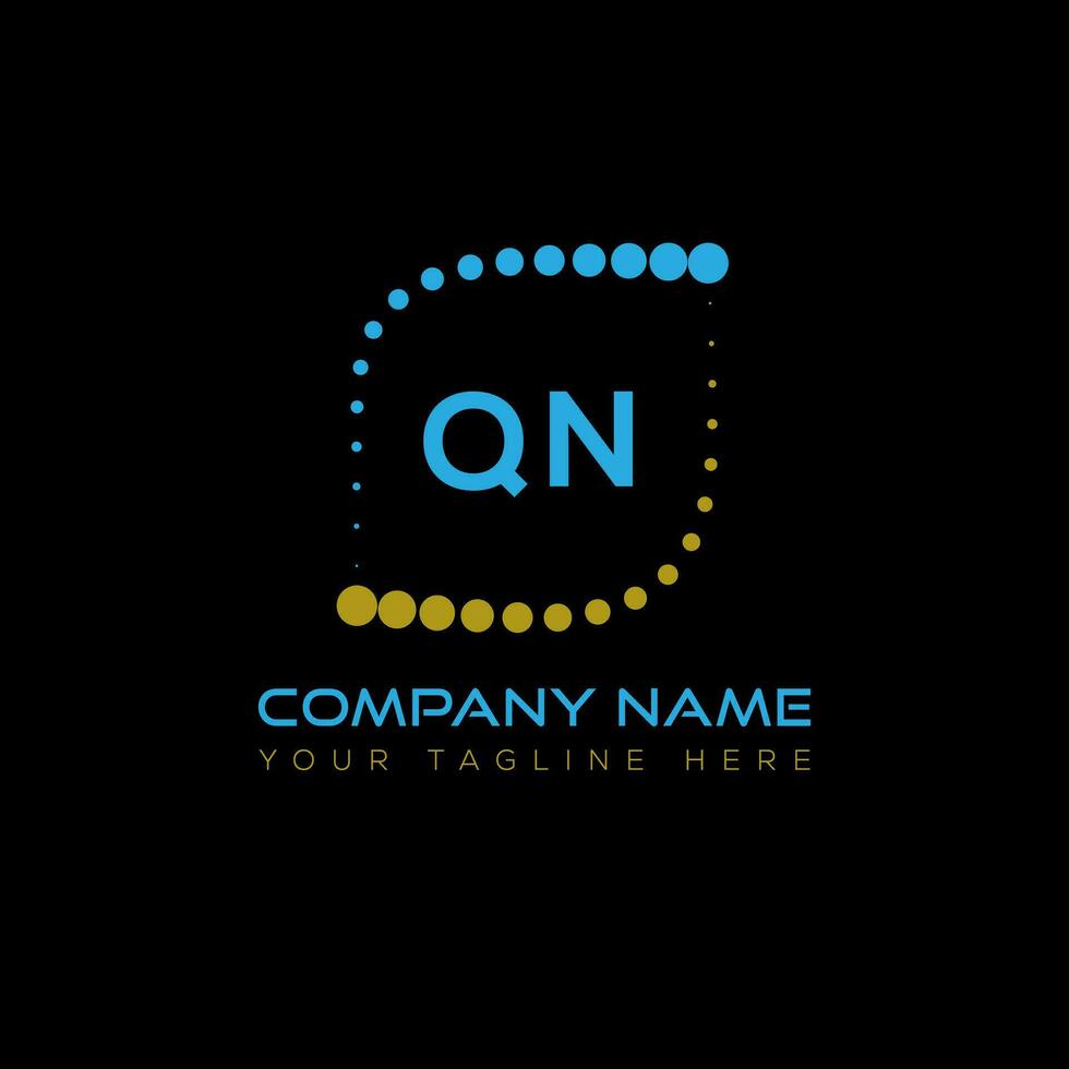 QN letter logo design on black background. QN creative initials letter logo concept. QN unique design. vector