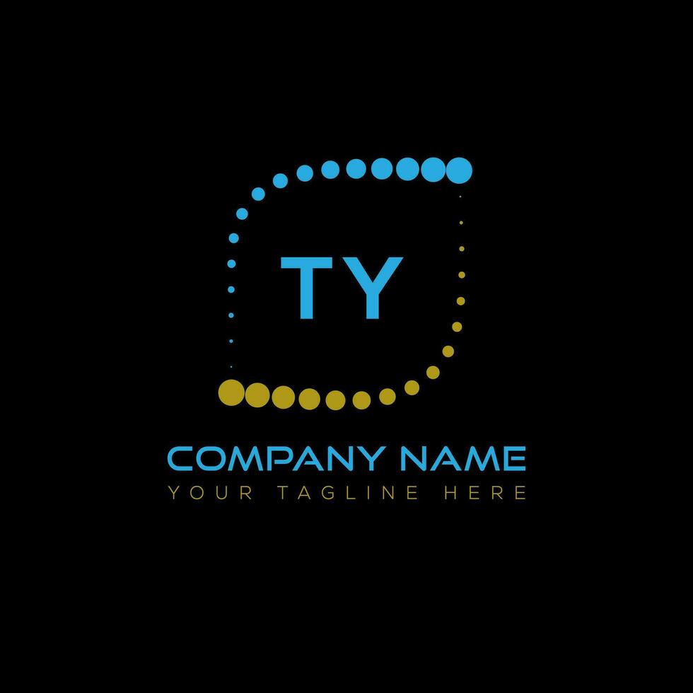 TY letter logo design on black background. TY creative initials letter logo concept. TY unique design. vector