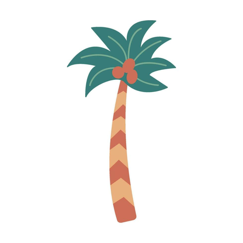 Palm tree Retro. Tropical tree green vector
