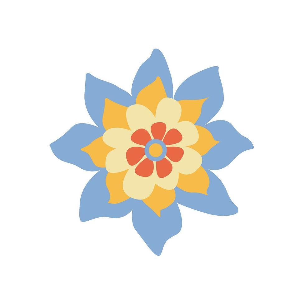 Retro flower bright summer, vector