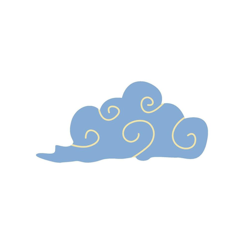 Retro engraved clouds. Isolated doodle cloud vector