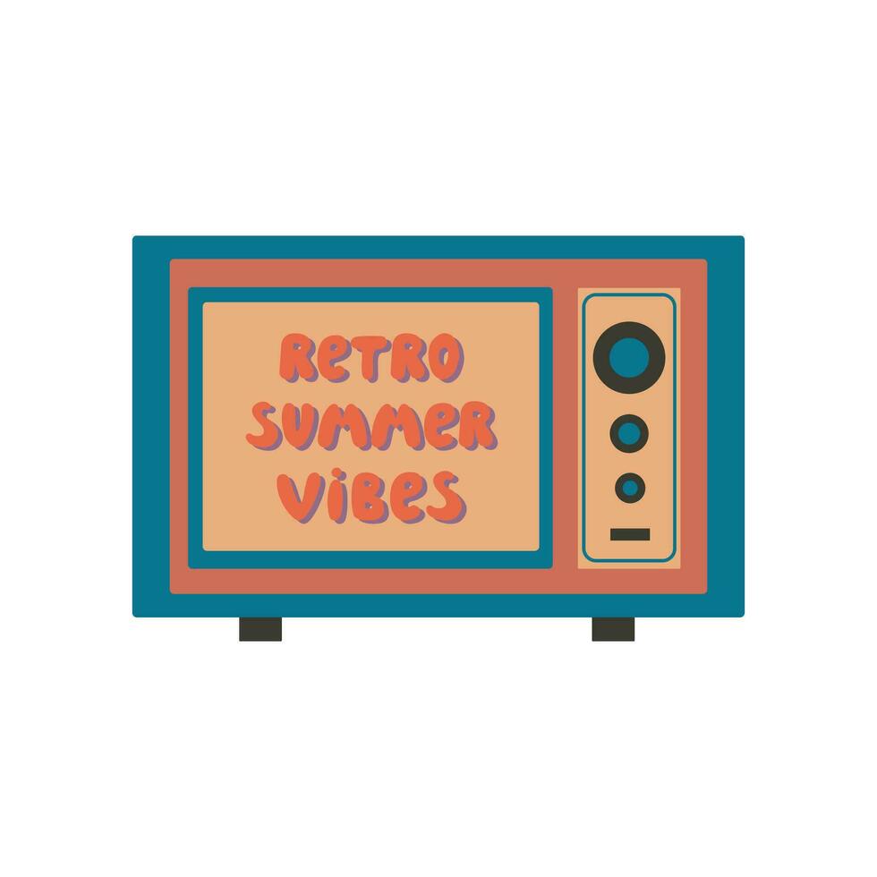 término análogo retro televisor. televisión caja F vector