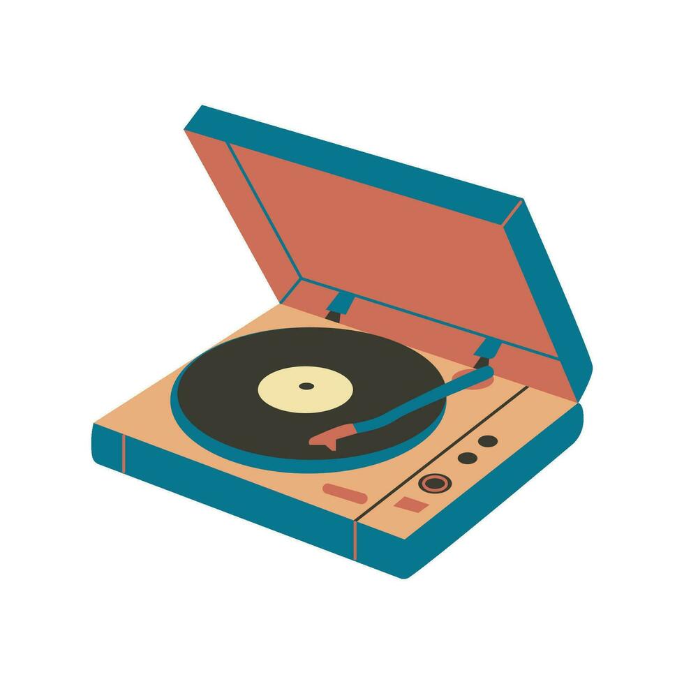 Retro Vinyl player record. Vintage vector