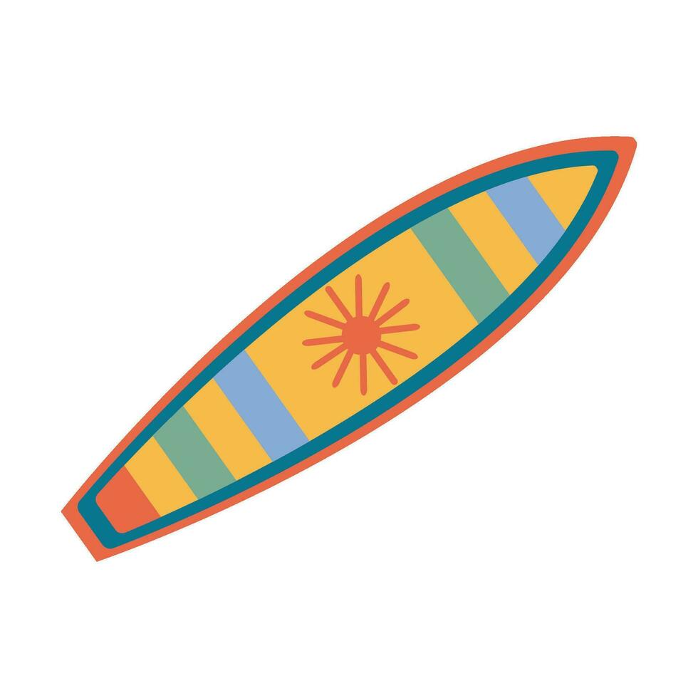 Vintage Surfboard Retro colorful Surf vector