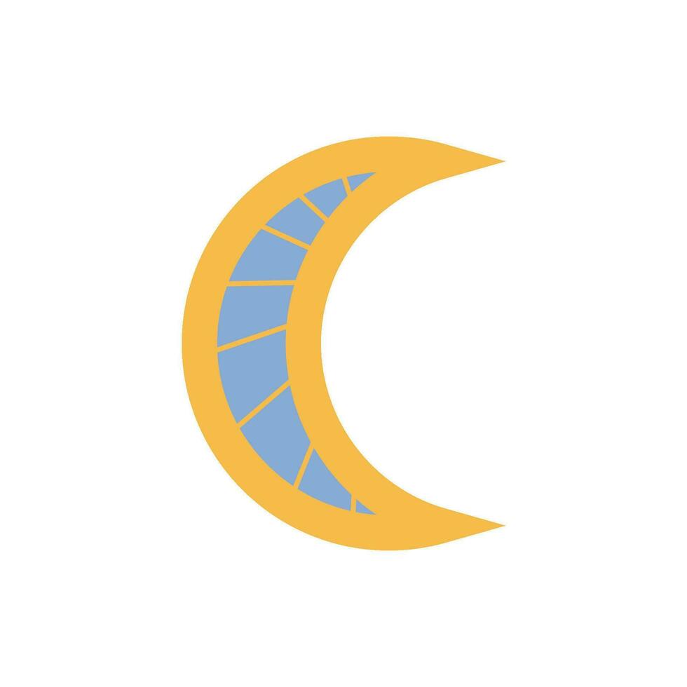 Retro Crescent moon aesthetic. vector