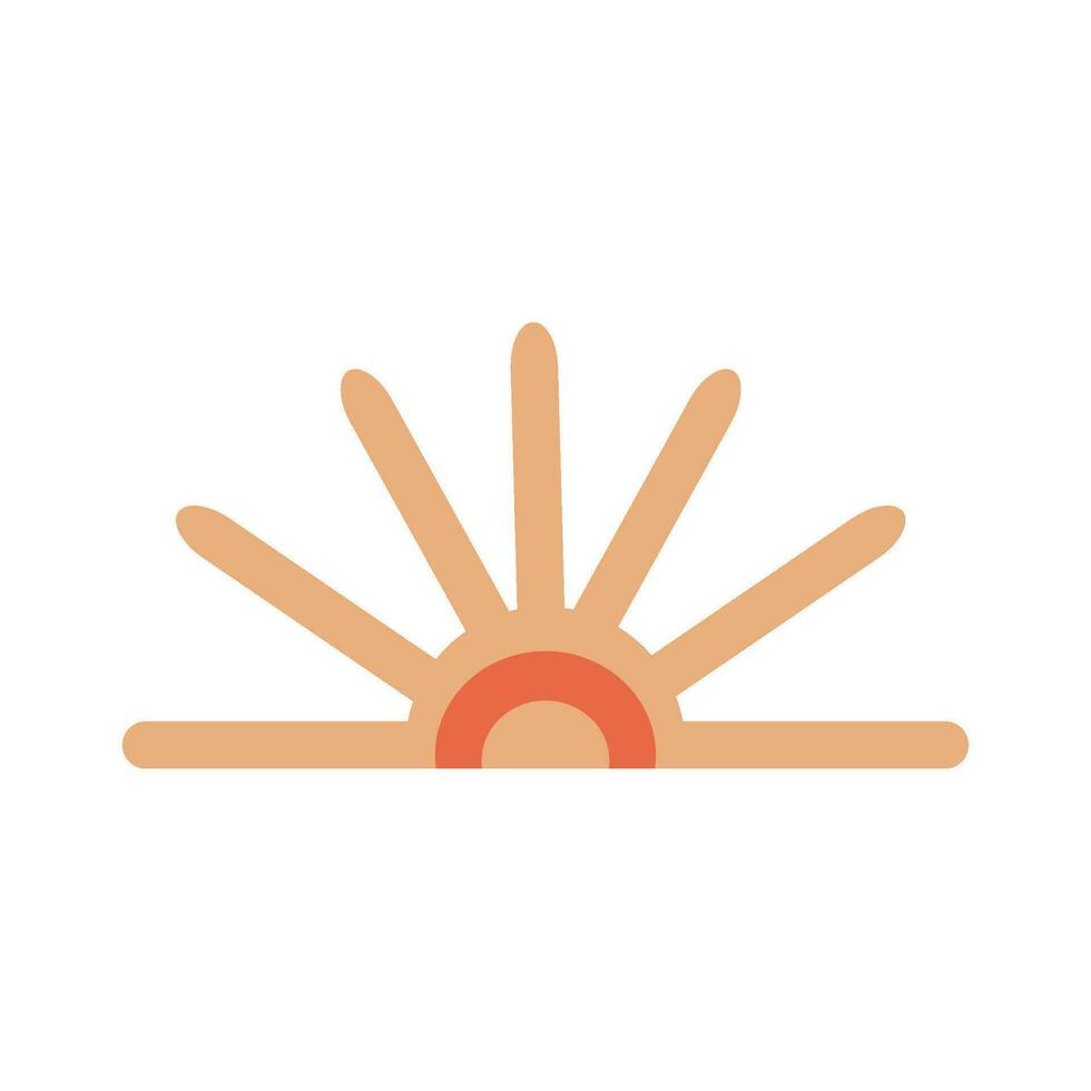 Hand drawn sun vintage element, vector