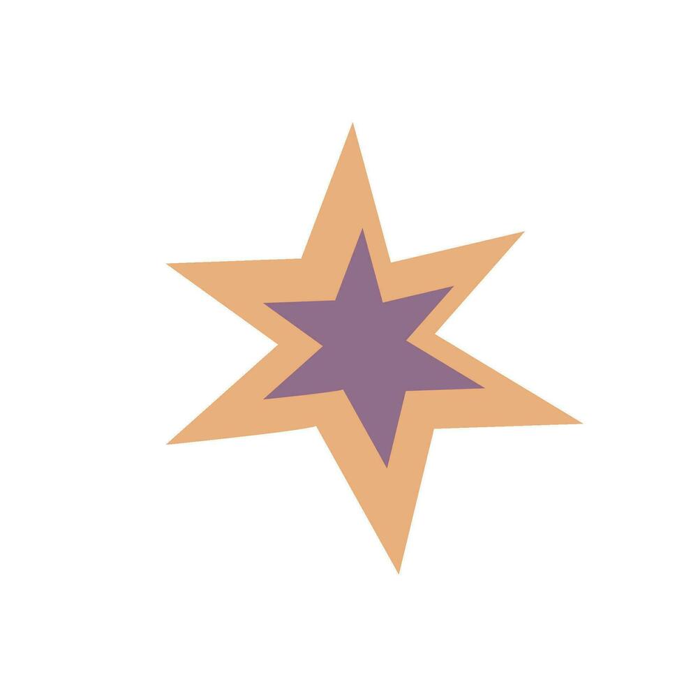 Hand drawn star, clipart vector