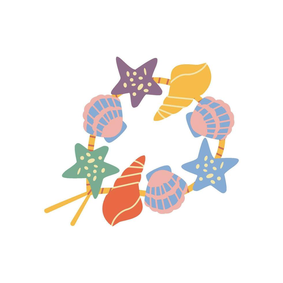 Summer Bracelet with seashell marine vector