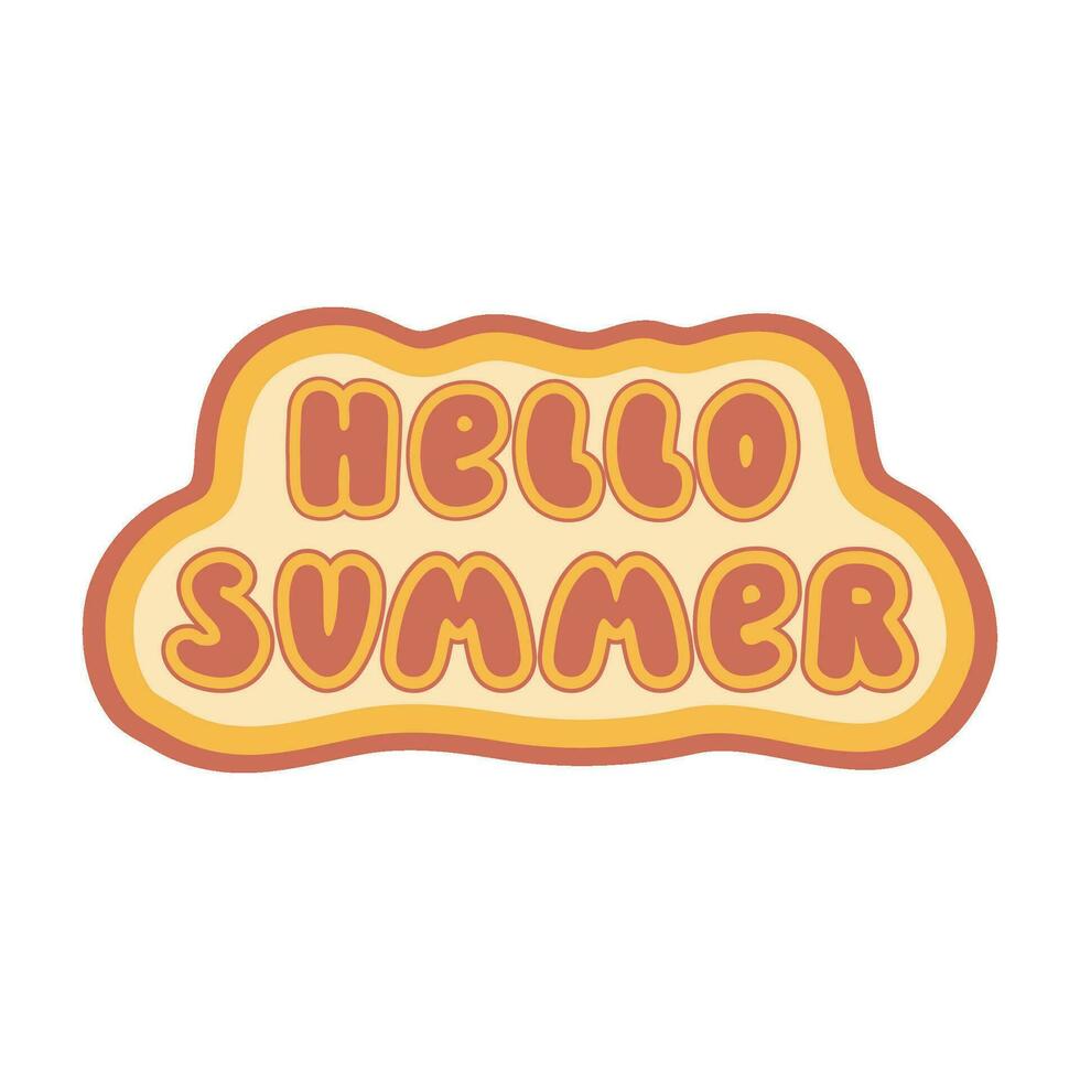 Retro Summer Quote - Hello Summer. vector