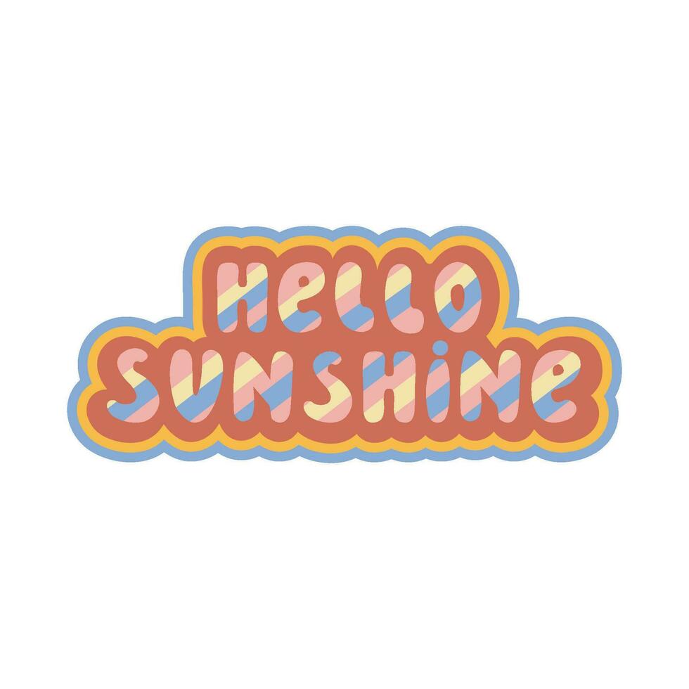 Retro Summer Quote - Hello Summer. vector