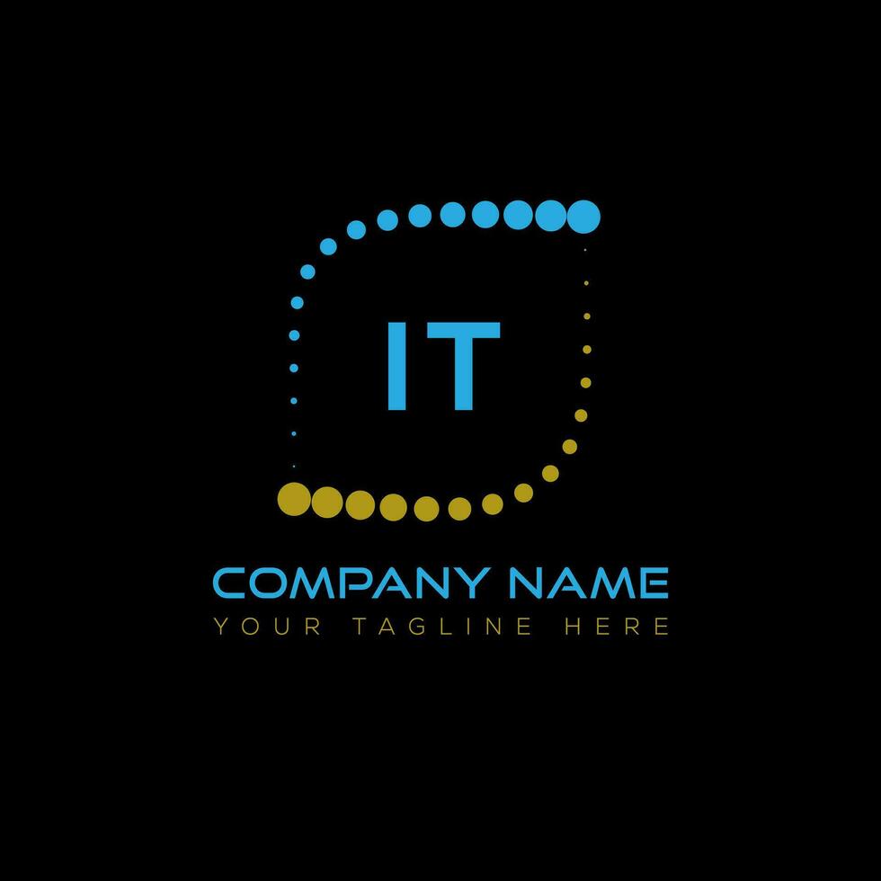 IT letter logo design on black background. IT creative initials letter logo concept. IT unique design. vector