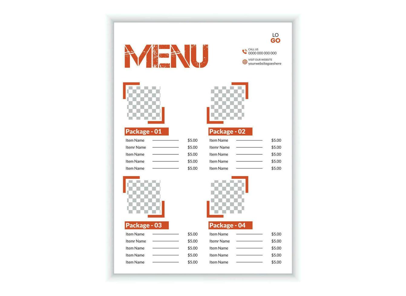 menú diseño para restaurante vector