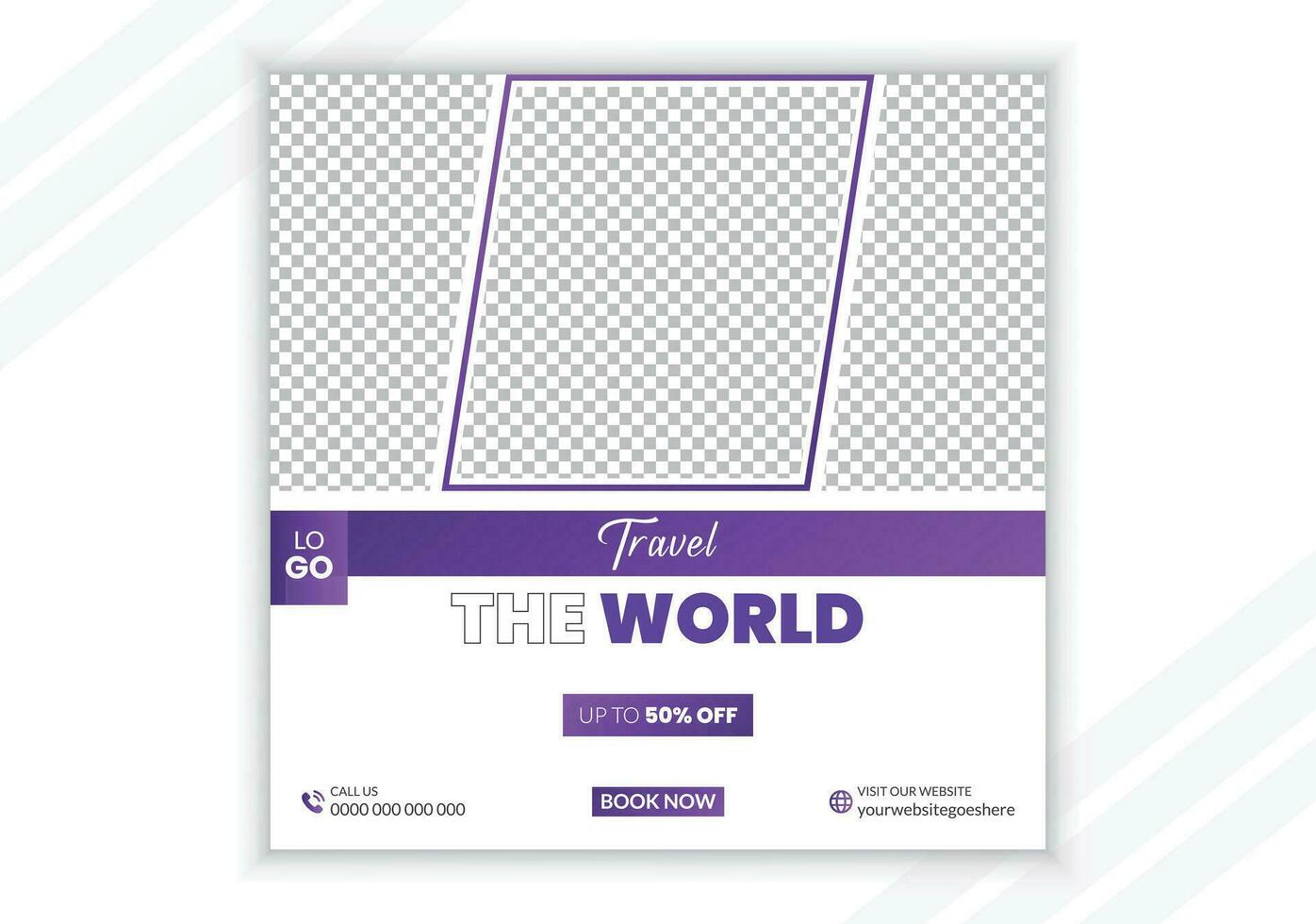 travel social media post design vector