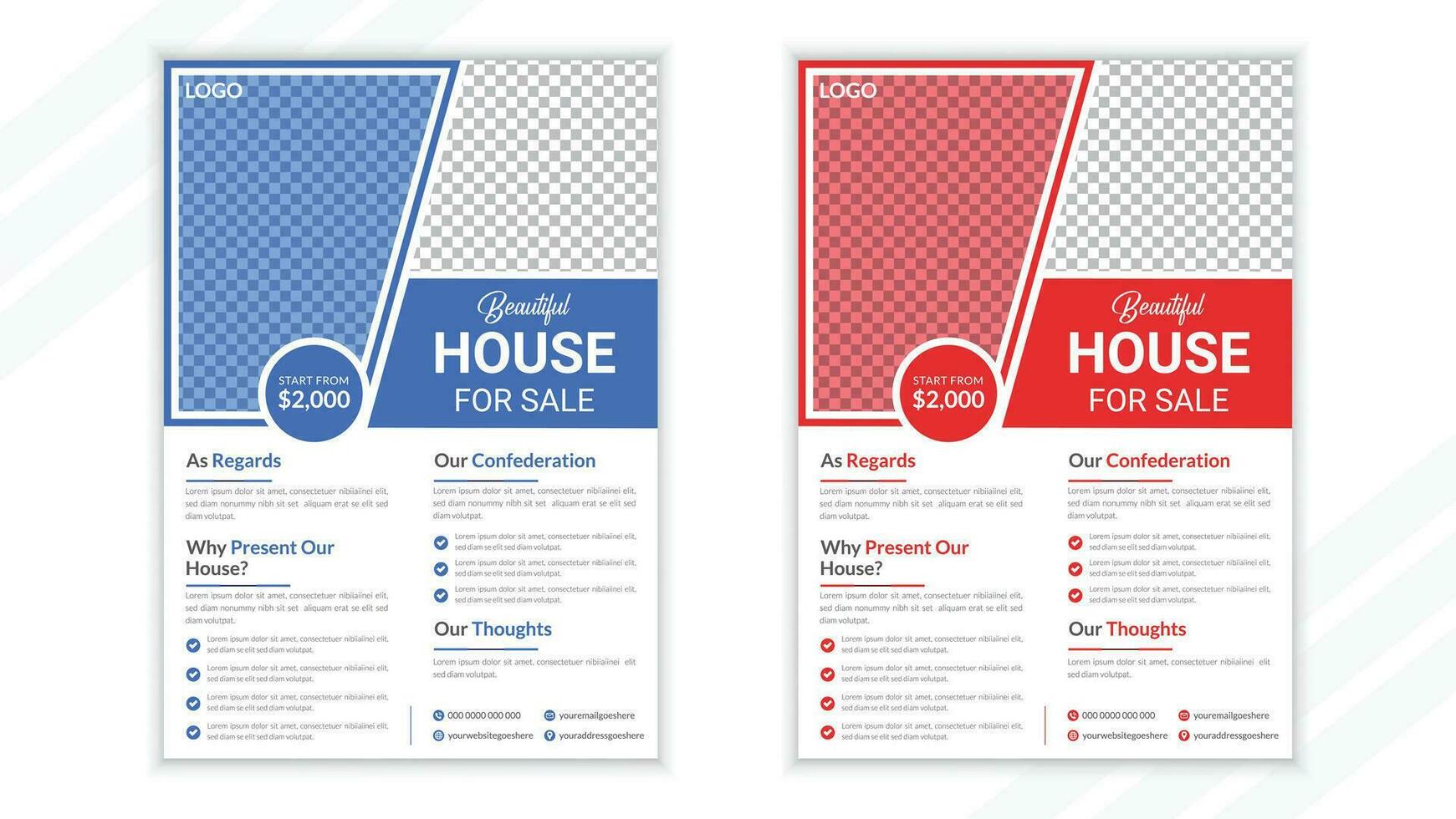 real estate flyer design vector