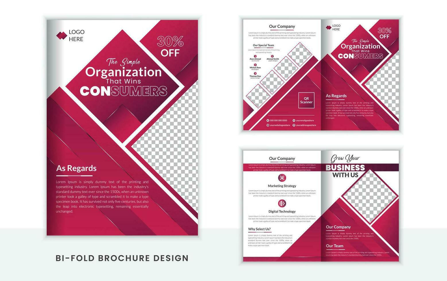 Bi fold brochure design vector