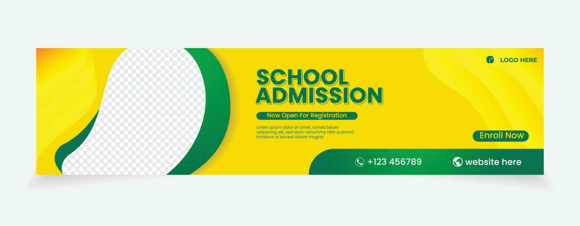 cover social media banner design abstract background admission college school vector