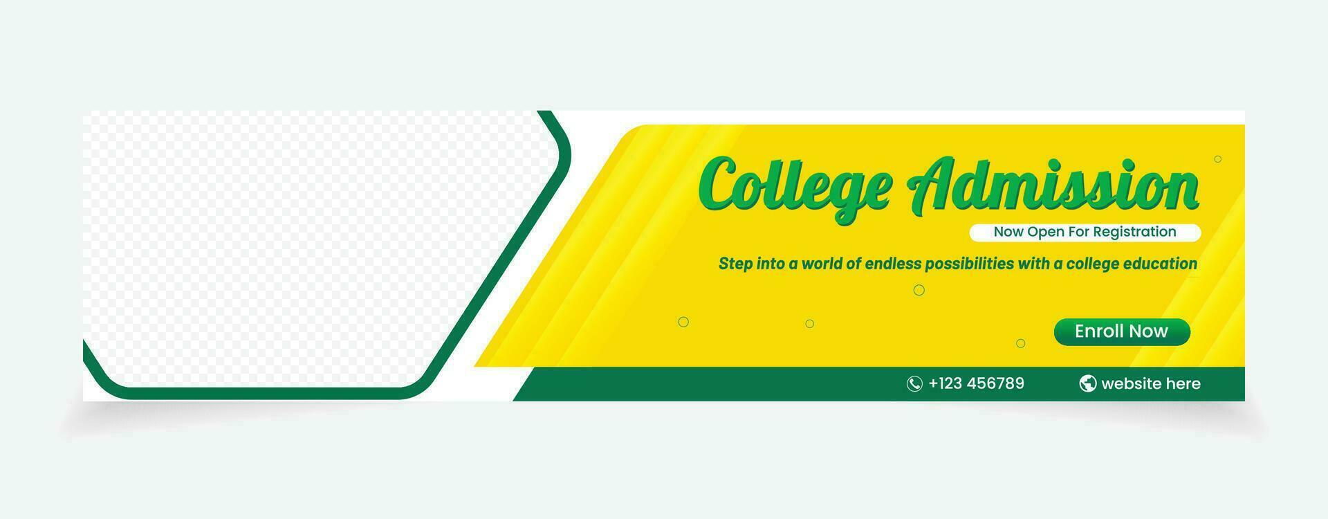 cover social media banner design abstract background admission college school vector