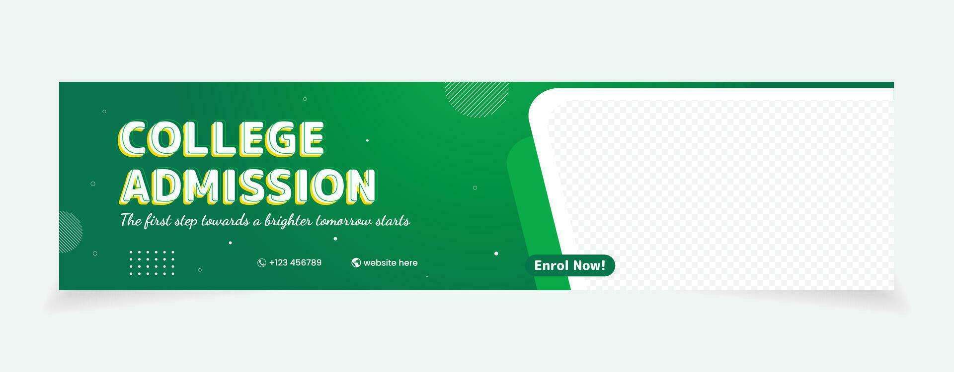 cover social media banner design abstract background admission college school vector