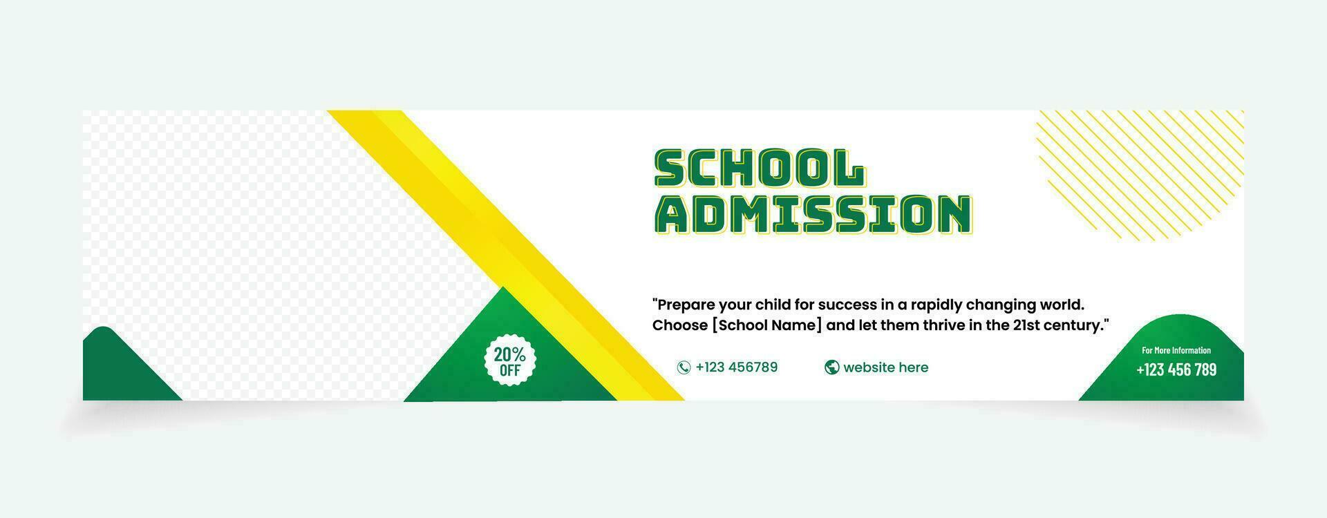 cover social media banner design abstract background admission college school vector