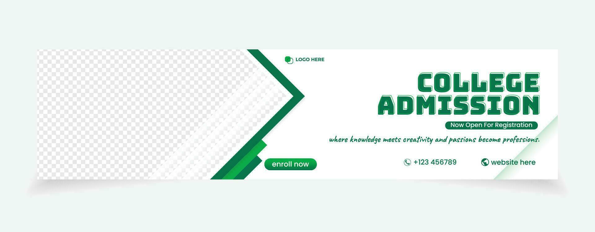 cover social media banner design abstract background admission college school vector