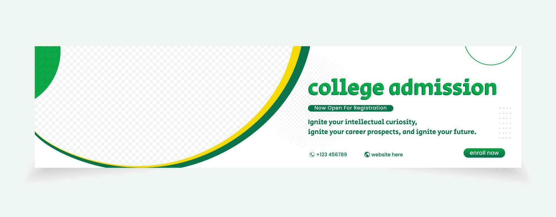 cover social media banner design abstract background admission college school vector