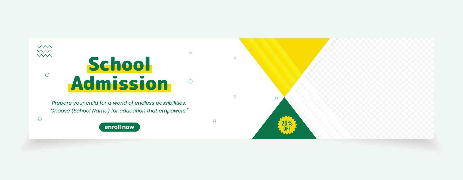 cover social media banner design abstract background admission college school vector