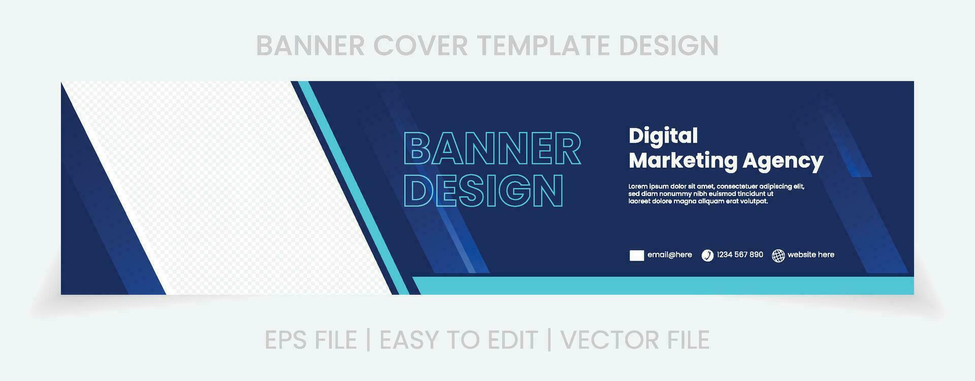 cover social media banner design abstract background vector