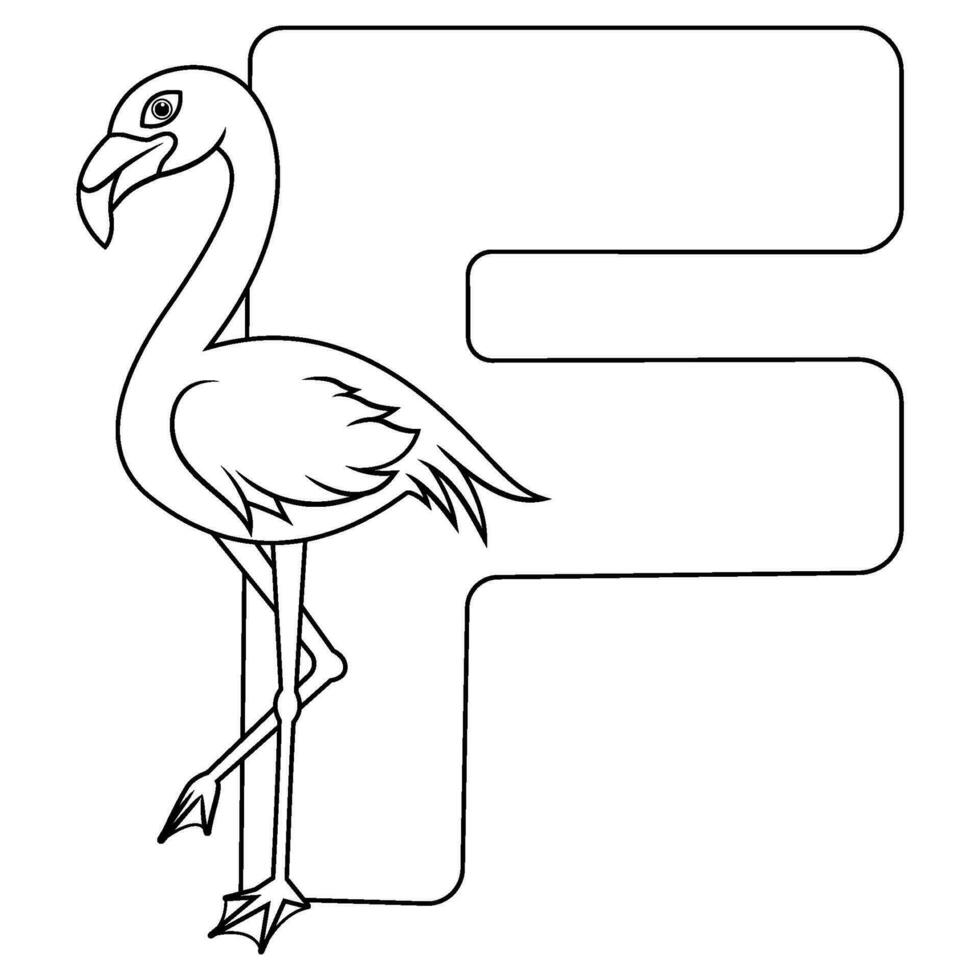 F letter for Flamingo vector