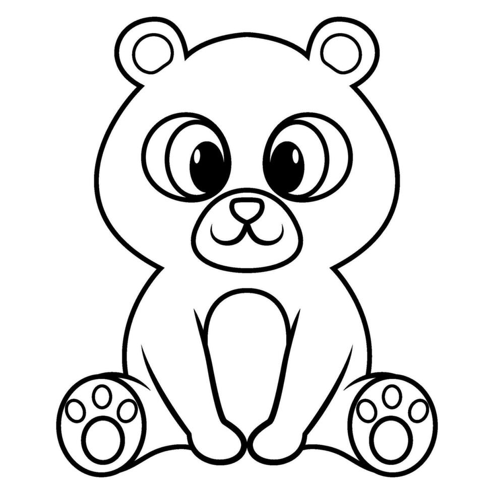 Cute bear cartoon sitting vector