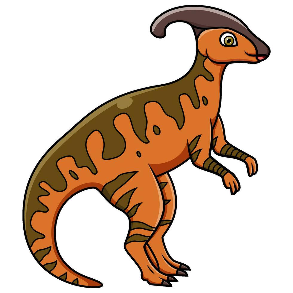 parasaurolophus de dibujos animados aislado sobre fondo blanco vector